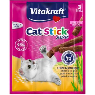 Vitakraft cat stick mini 3szt kurczak/trawa d/kot